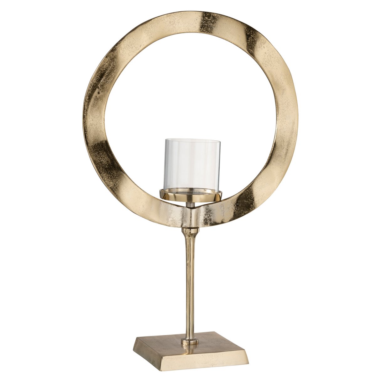Windlicht Rond op voet goud large J-Line