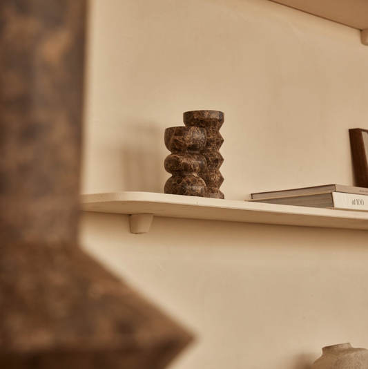 Yubí Kaarshouder bruin marmer H15cm