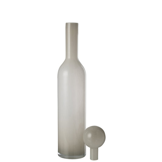 J-Line vaas fles + stop Effen - glas - wit - large