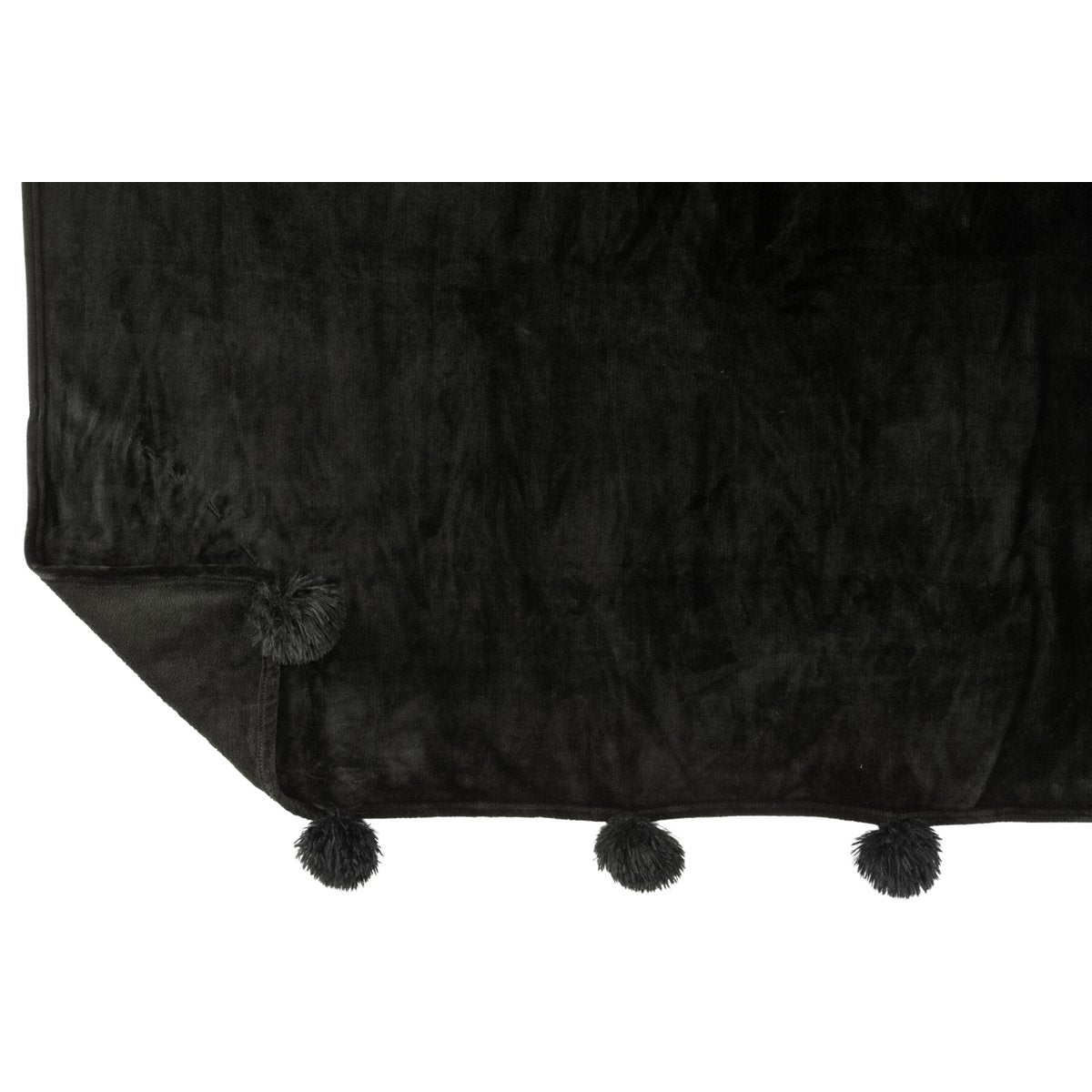 J-Line plaid Pompom zwart