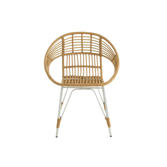 J-Line Jaenne Rattan stoel voor buiten - metaal - naturel