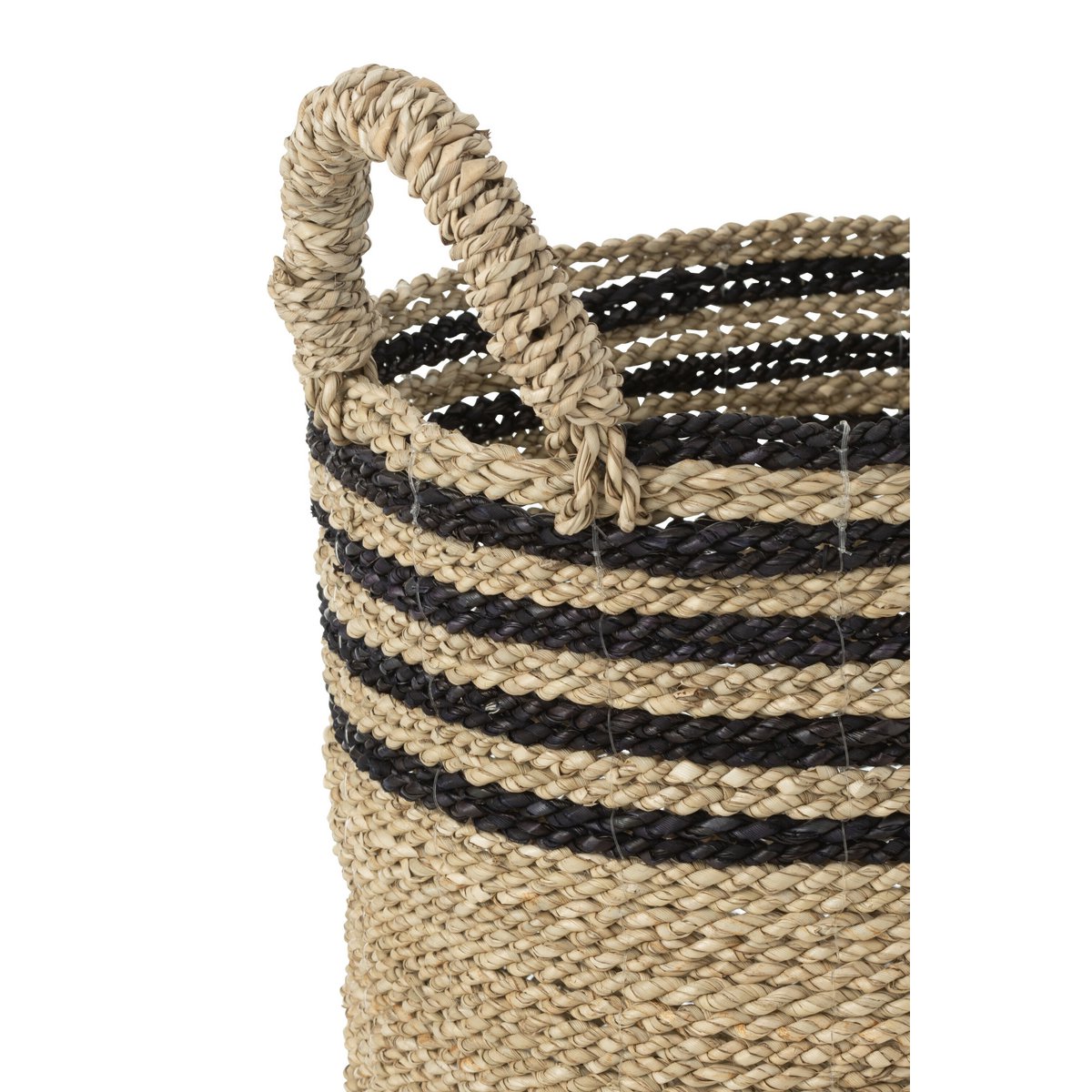 J-Line Set Van Drie Manden Aline Raffia Zwart/Naturel