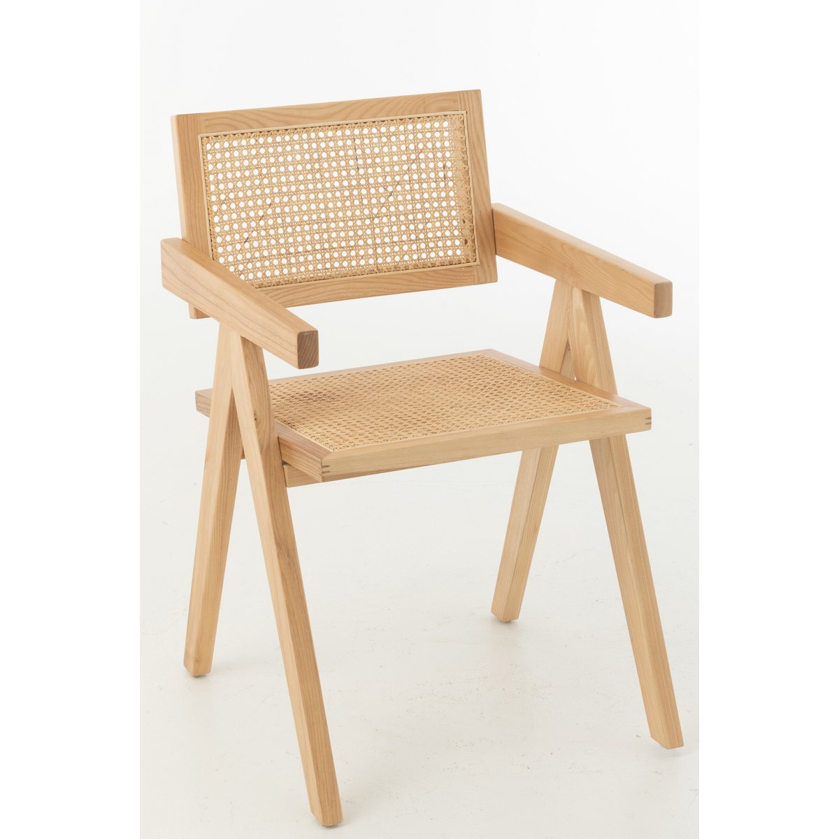 Rooster Stoel essenhout/rattan