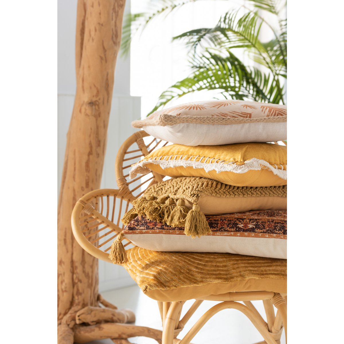 J-Line kussen Vintage Rechthoek - polyester - mix