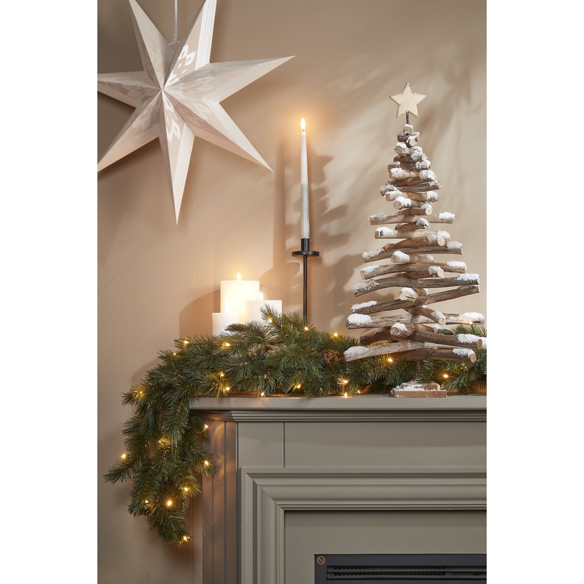 Forest Frosted Guirlande met LED Verlichting - L270 cm