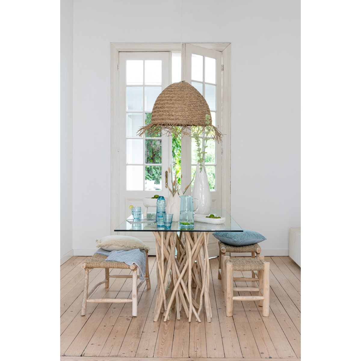 J-Line bank Timo - gras/hout - naturel