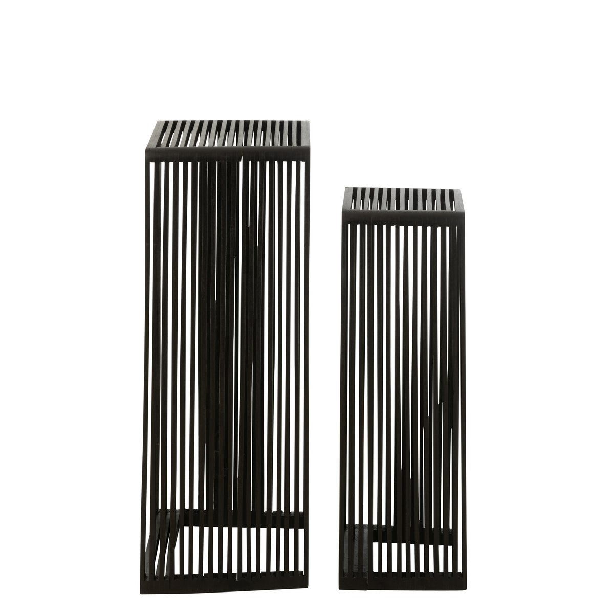 Beistelltische Cube Teak schwarz - 2er Set