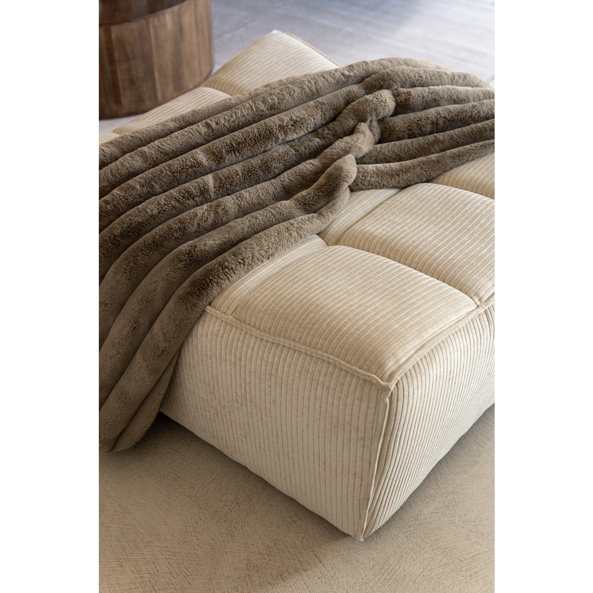 J-Line Plaid Groot Corduroy Polyester Taupe