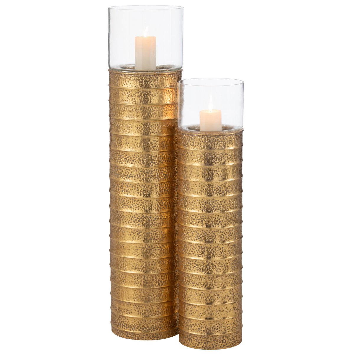 J-Line Kaarshouder Zuil Metaal/Glas Goud Large