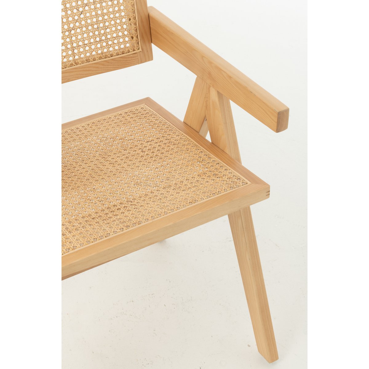 Rooster Stoel essenhout/rattan