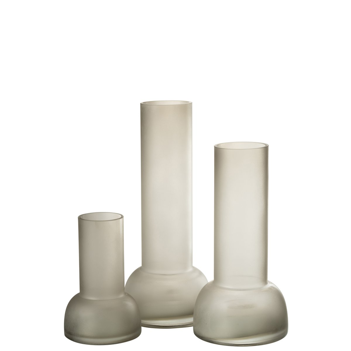 J-Line vaas/kandelaar Yara - glas - greige - large - 38 cm hoog