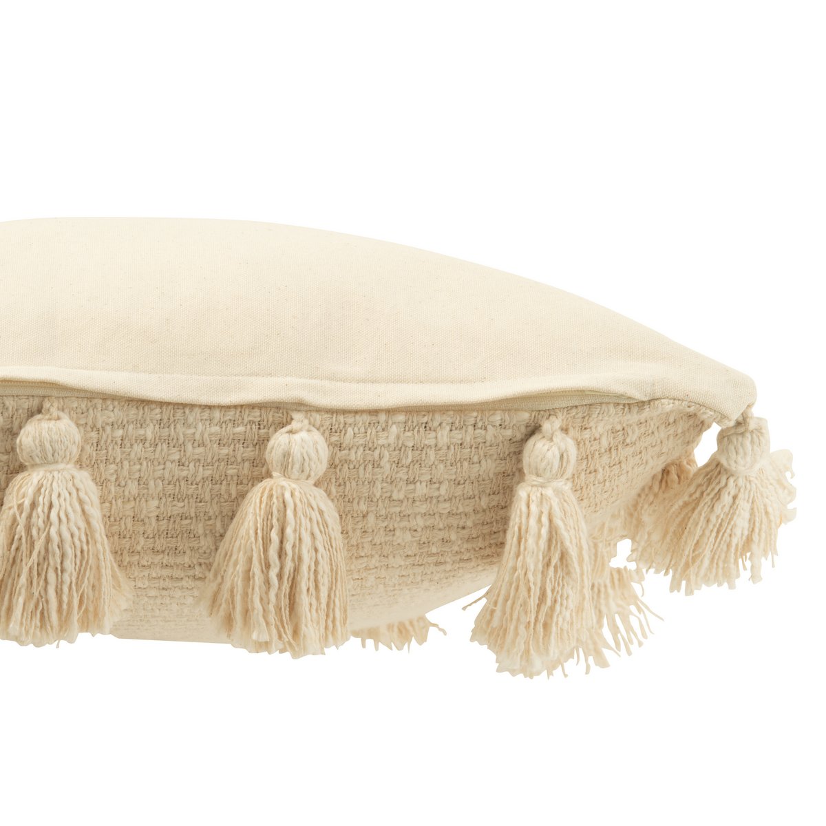 Kussen Kwasten beige