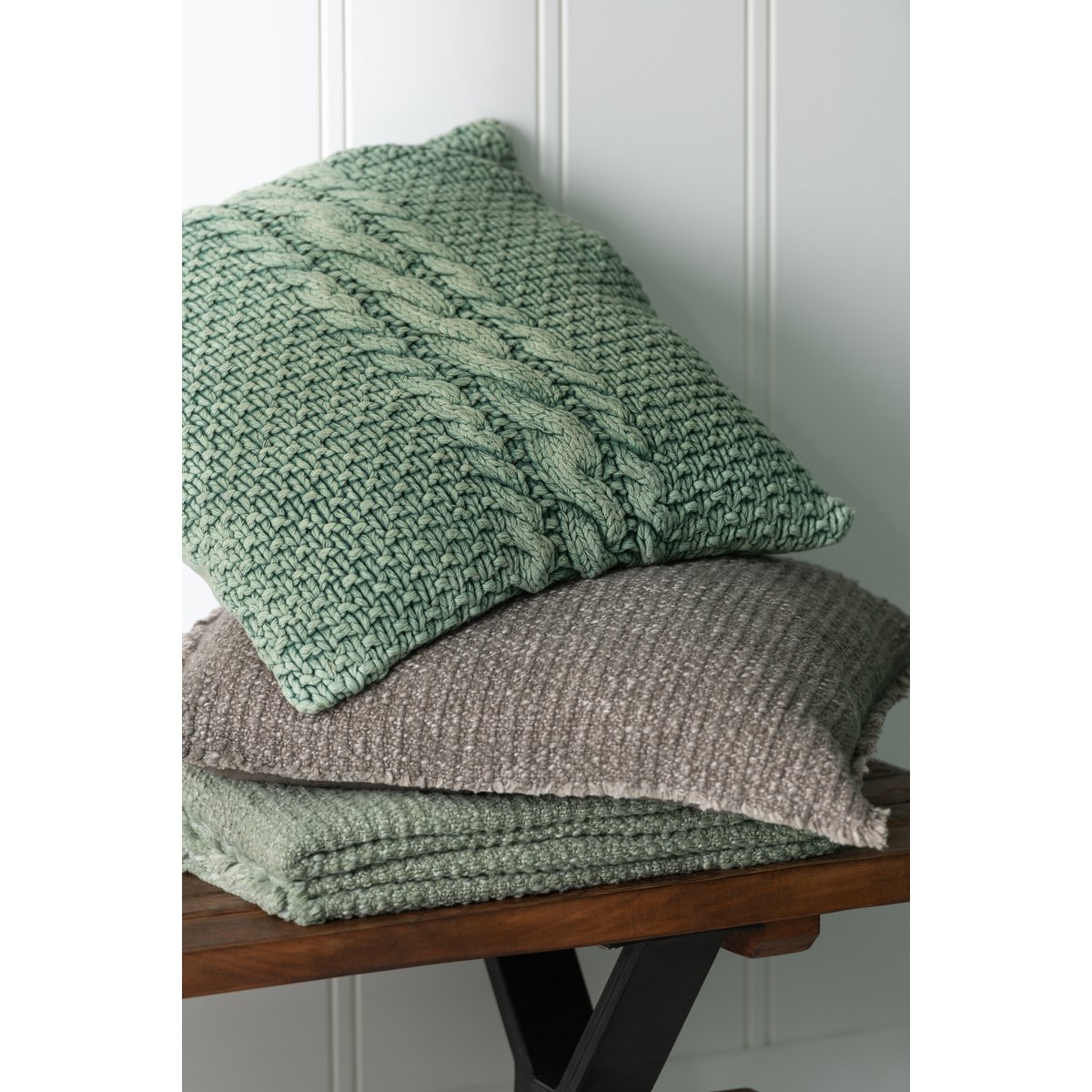 Plaid Gerafelde Randen groen