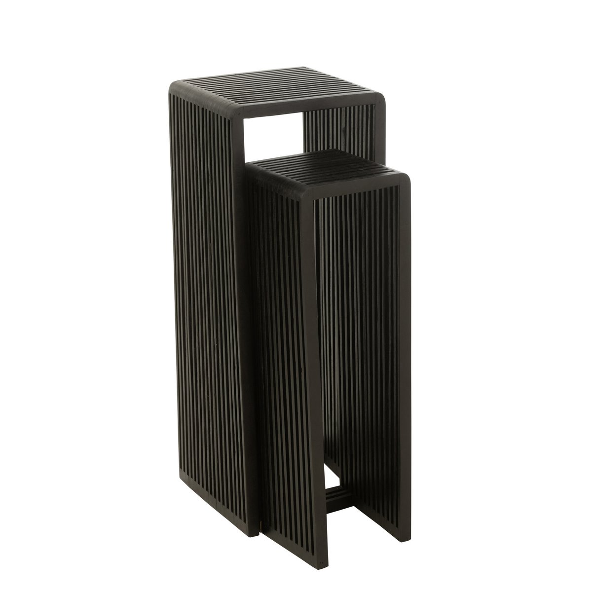 Beistelltische Cube Teak schwarz - 2er Set