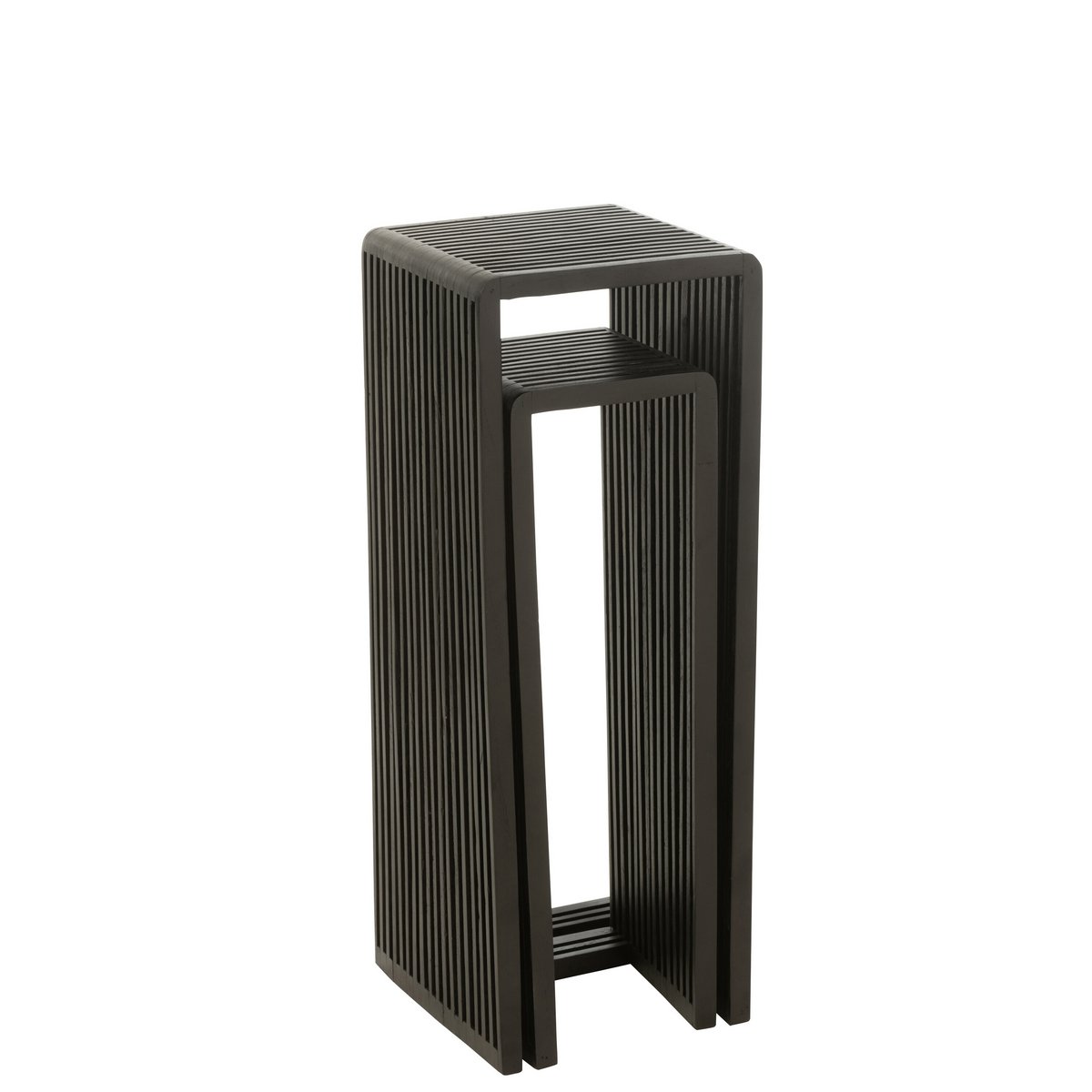 Beistelltische Cube Teak schwarz - 2er Set