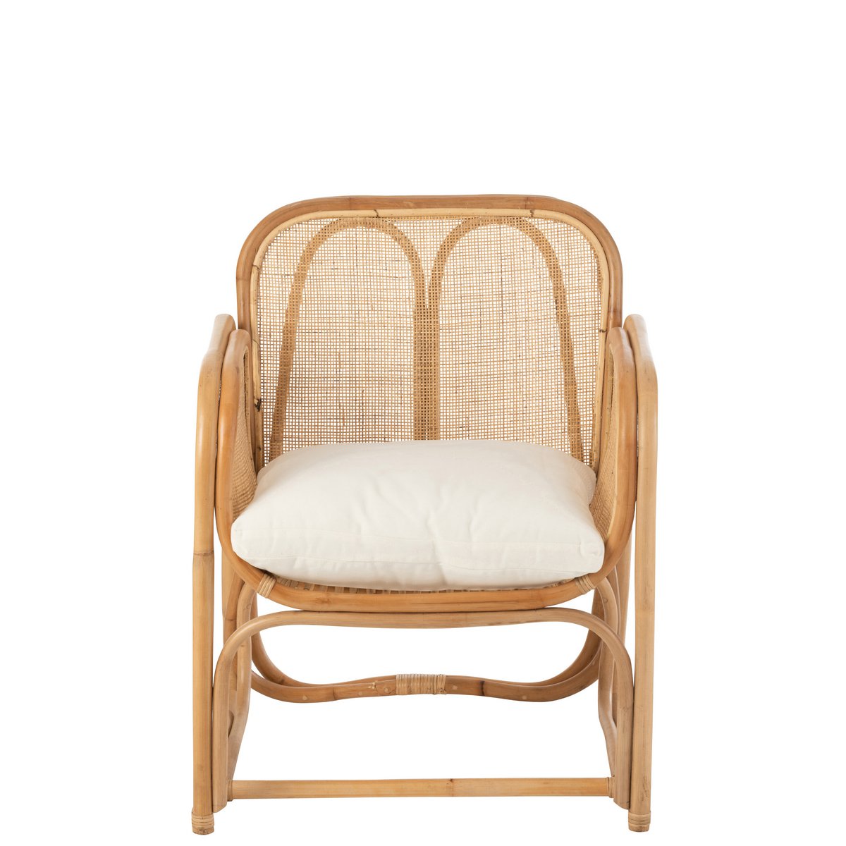 J-Line stoel + kussen Casablanca - jute - naturel