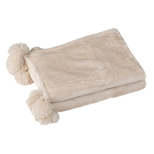 J-Line plaid Pompom lichtbeige