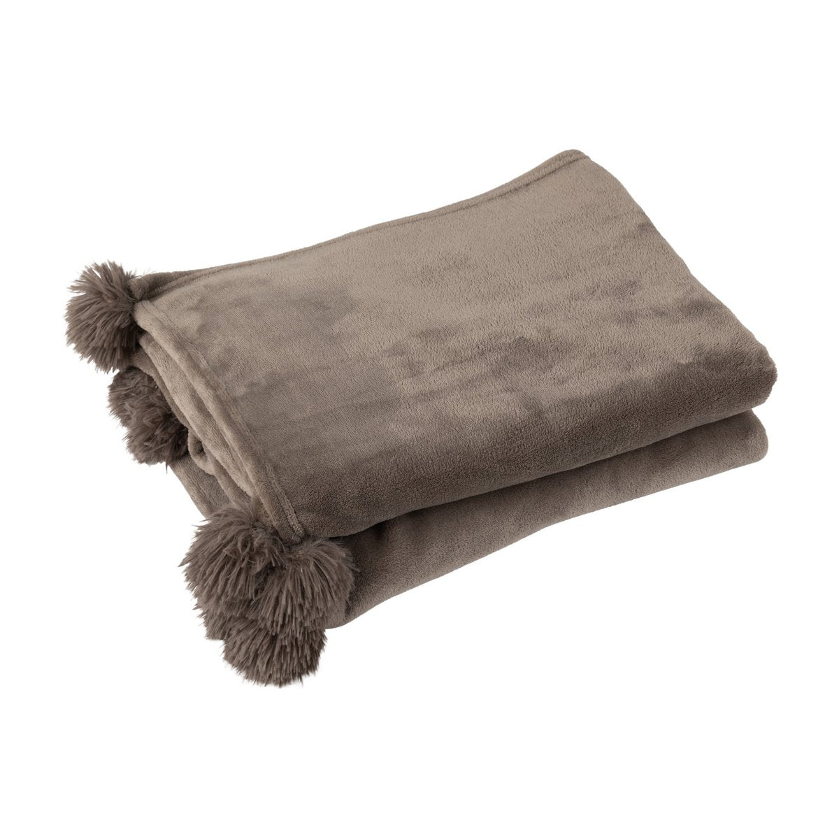 J -Line Plaid Pompom donkertaupe