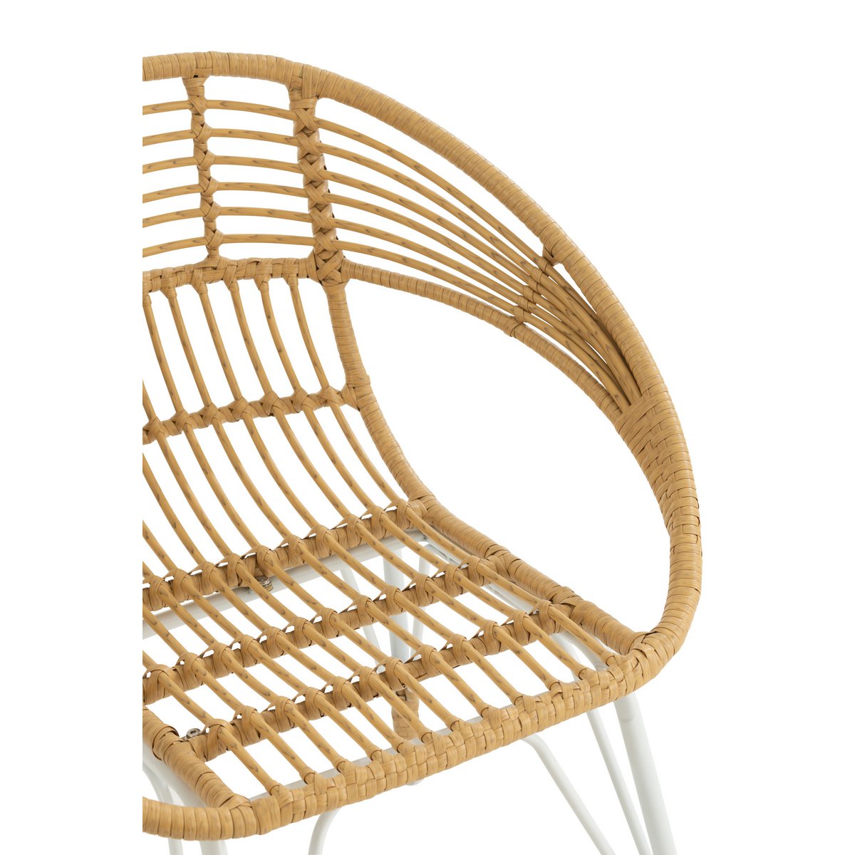 J-Line Jaenne Rattan stoel voor buiten - metaal - naturel