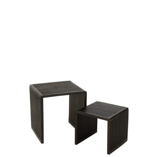 Beistelltisch Kubus Teak schwarz - klein