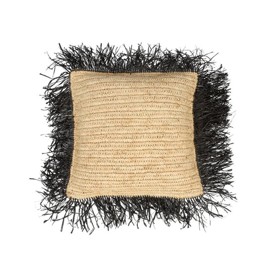 Der Raffia Kissenbezug Quadratisch - Naturschwarz - 40x40