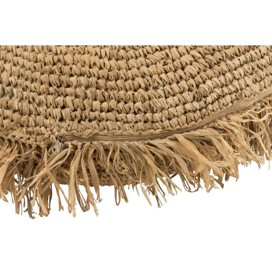 J-Line kussen Rond Raffia  - jute - naturel