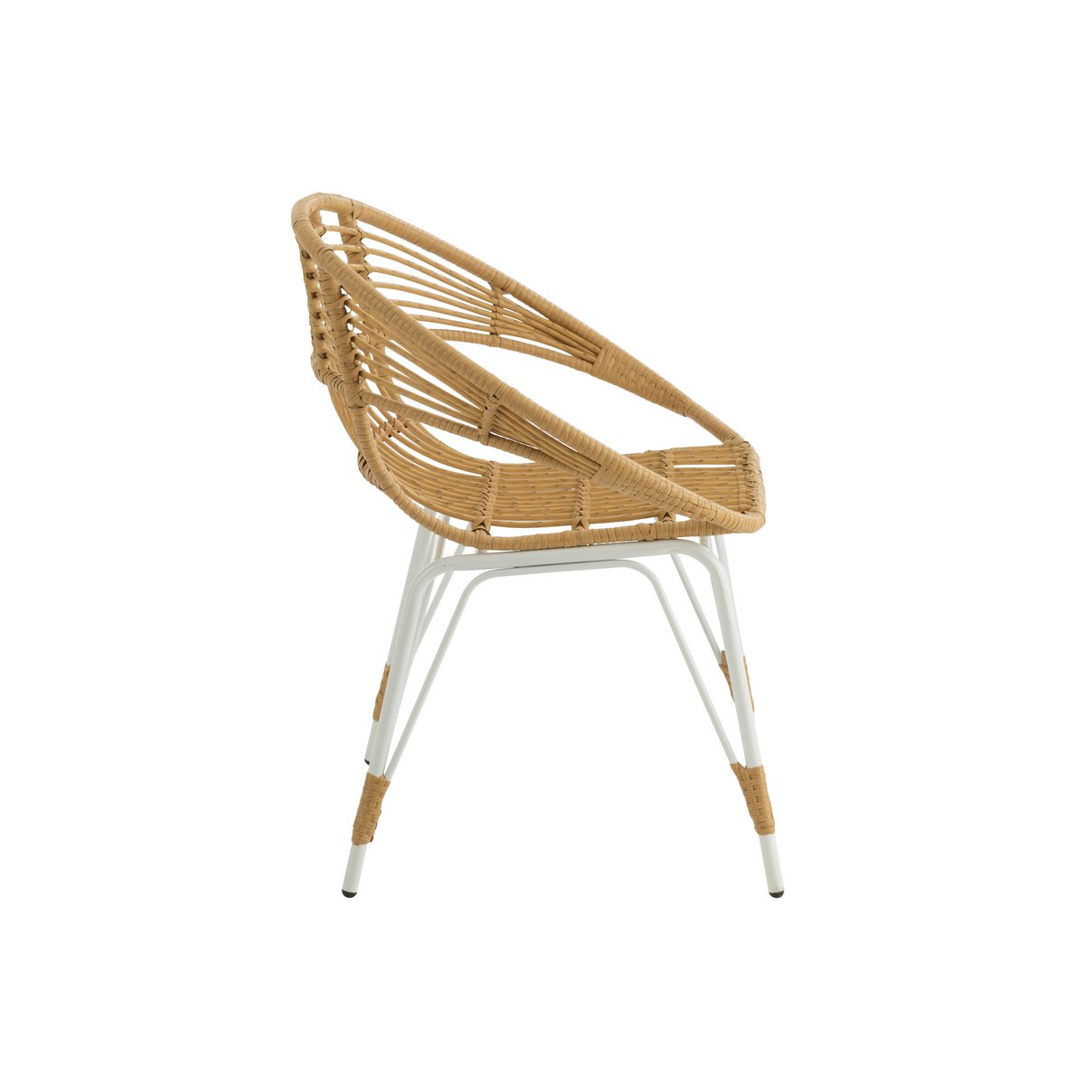 J-Line Jaenne Rattan stoel voor buiten - metaal - naturel