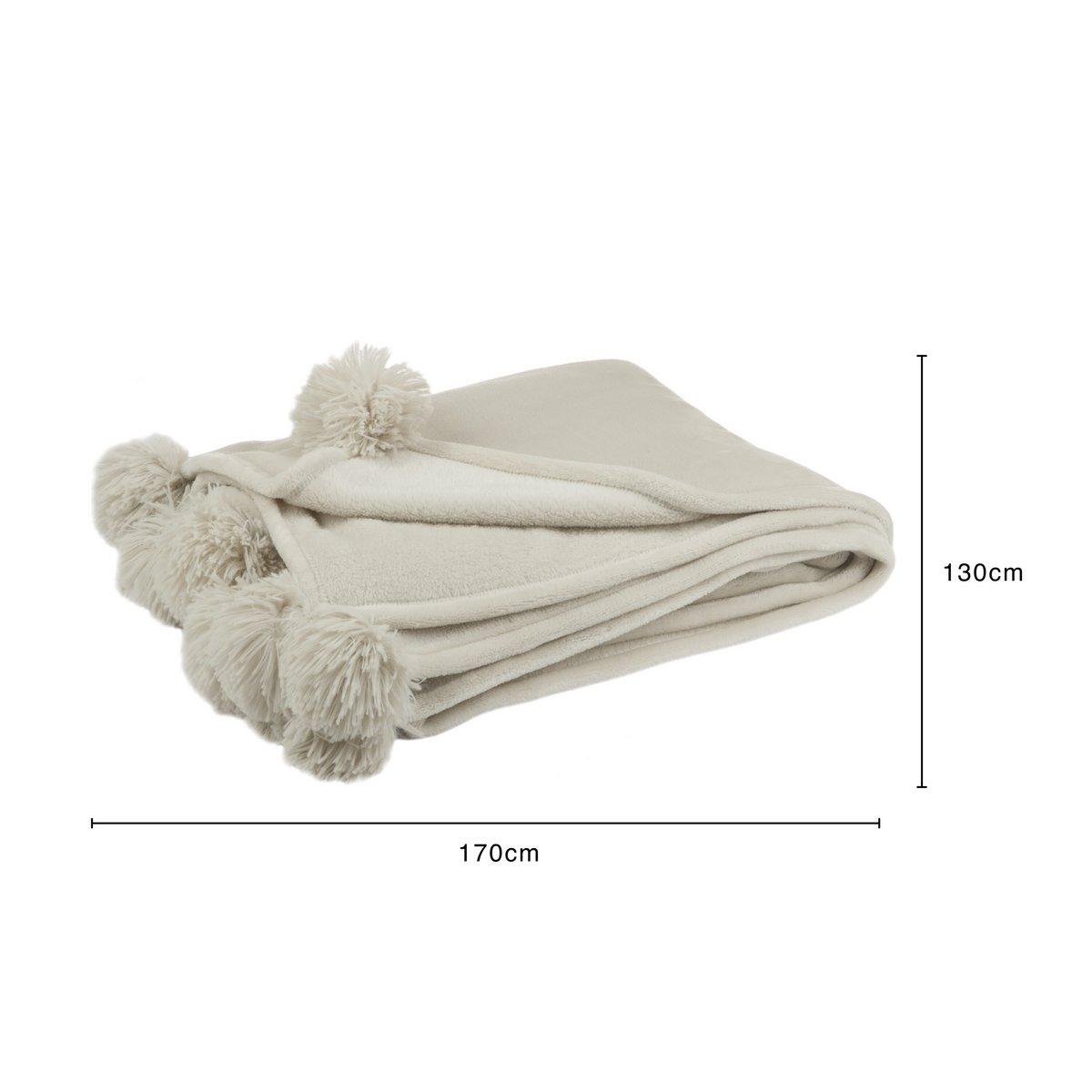 J-Line Plaid Pompom donkerbeige -