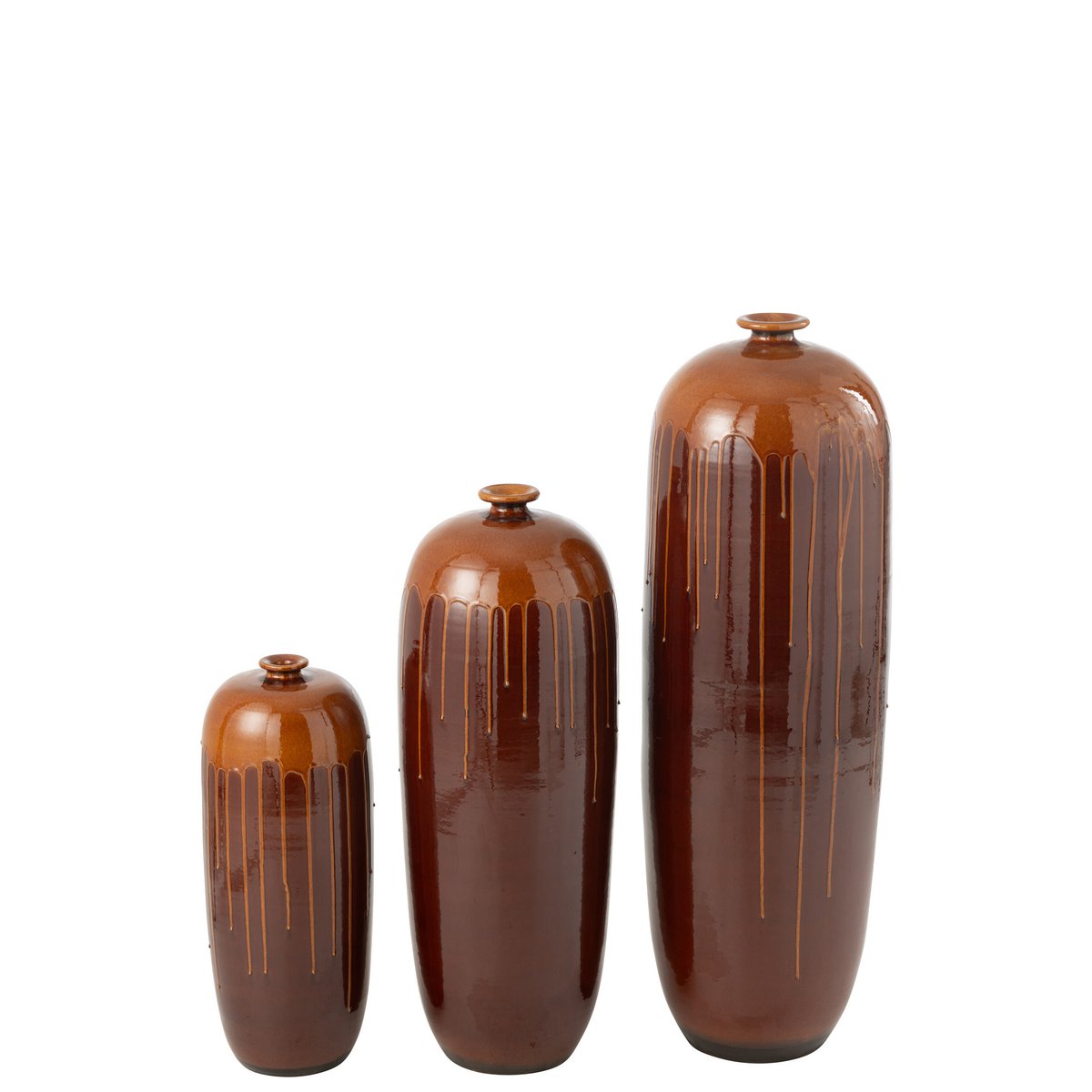 J-Line bloempot Lee - blinkend bruin/oranje - Ø 28 cm