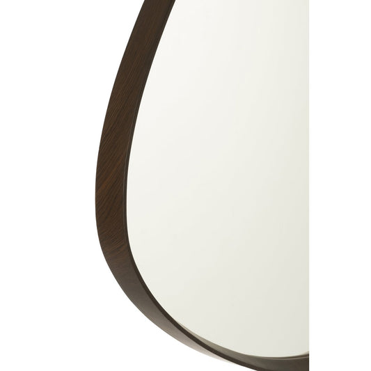 J-Line spiegel Abstract - hout/glas - donkerbruin - small - 70 x 61 cm