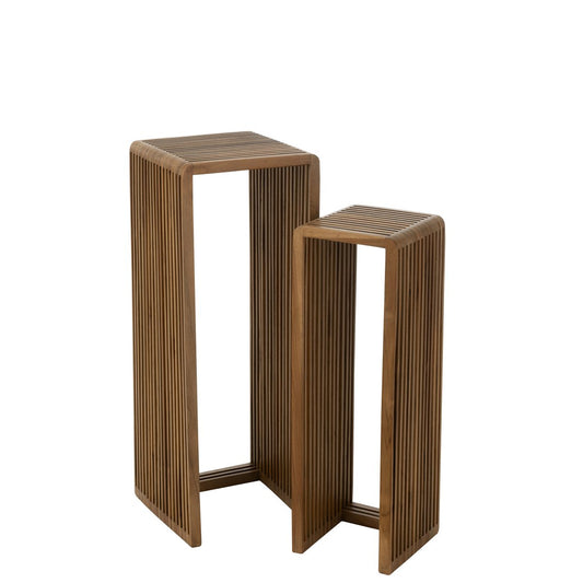 Beistelltische Cube Teak natur - 2er Set