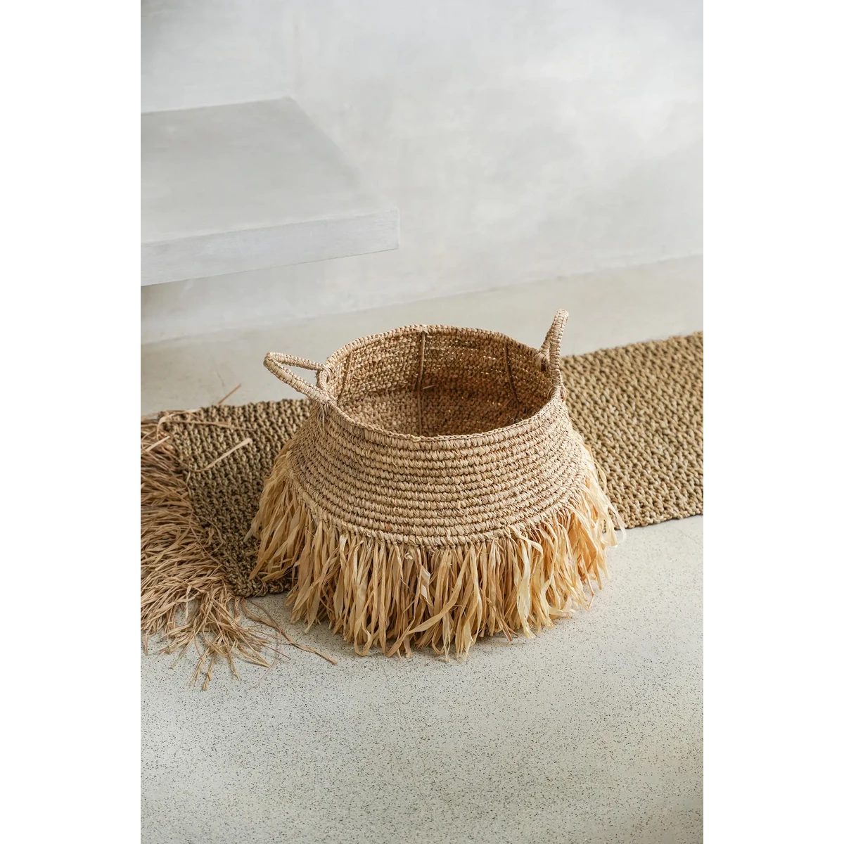 De Raffia luxe mand L