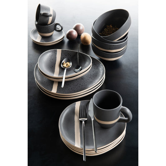 Beker Keramiek zwart/taupe