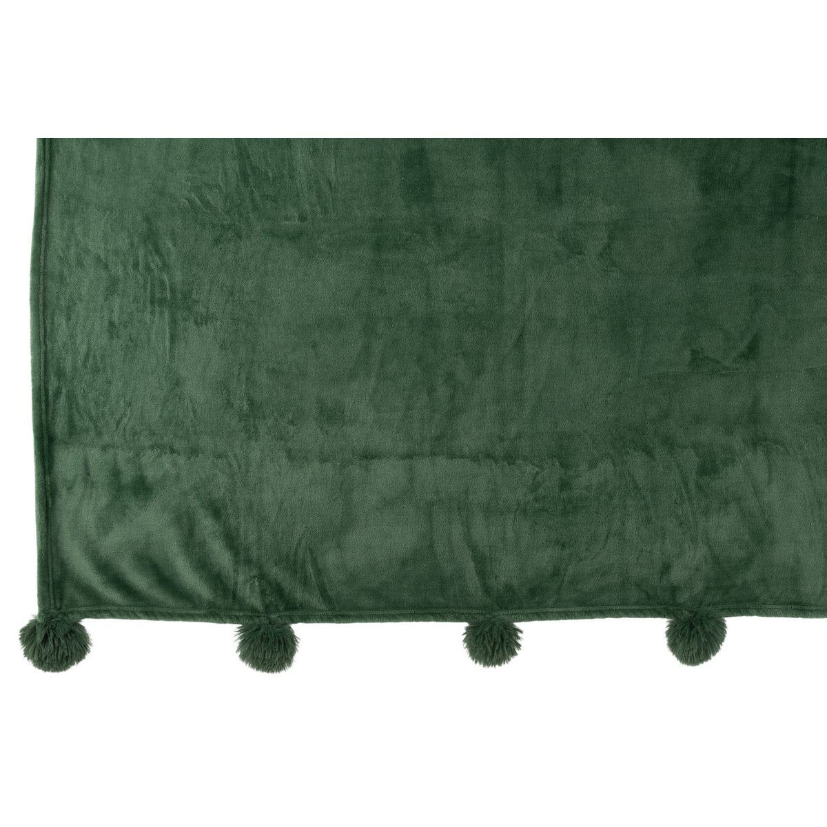 J-Line Plaid Pompom donkergroen