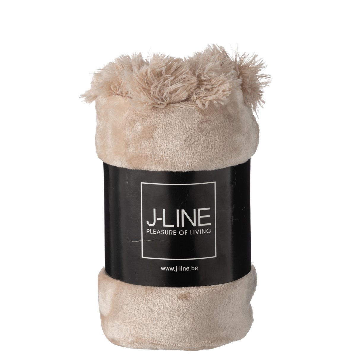 J-Line Plaid Pompom donkerbeige -