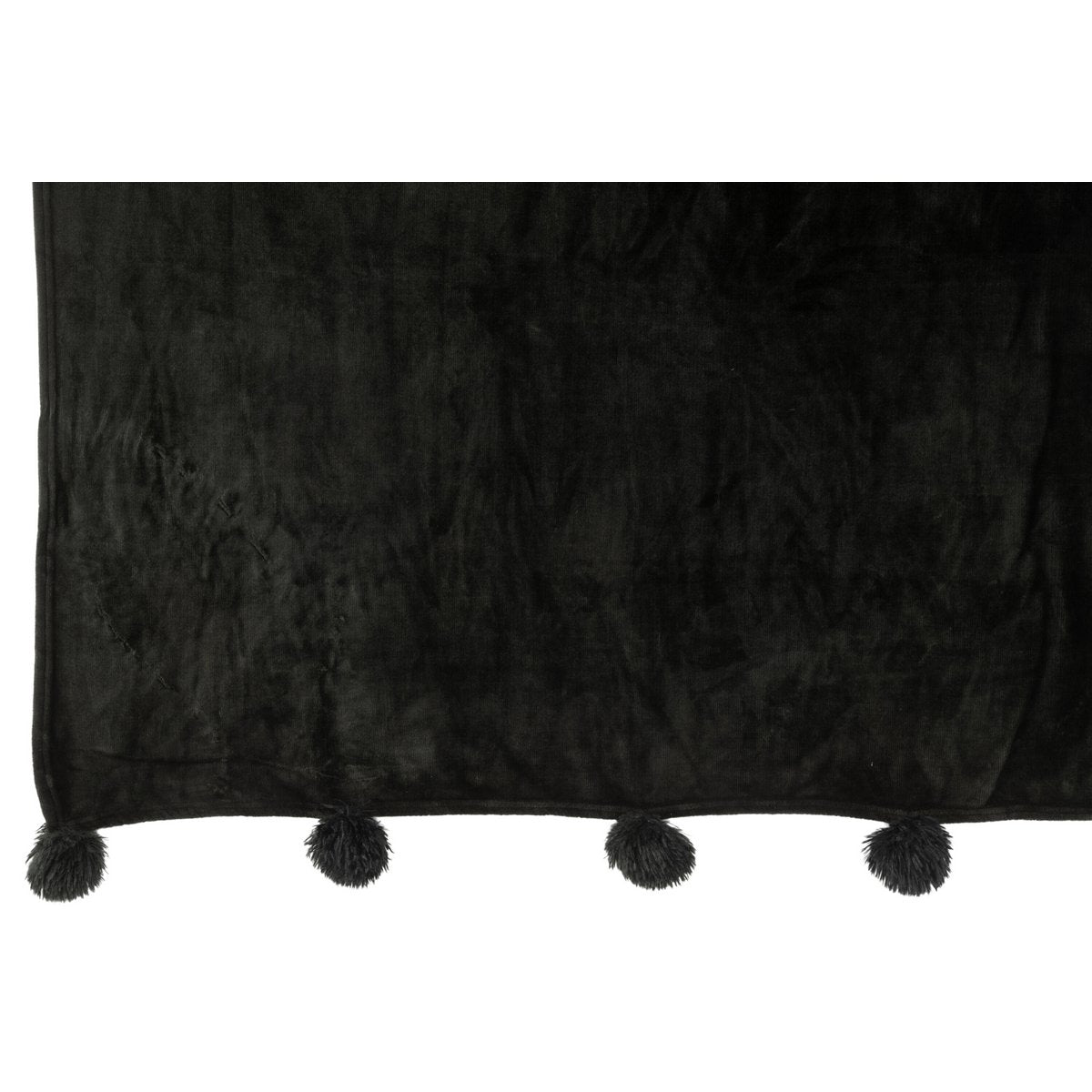 J-Line plaid Pompom zwart
