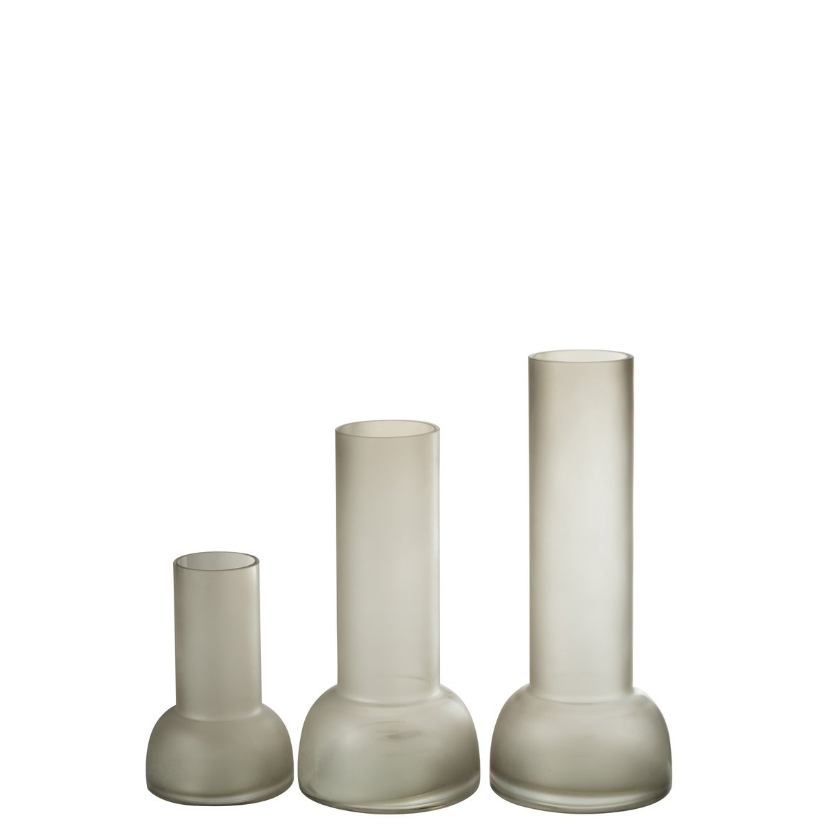 J-Line vaas/kandelaar Yara - glas - greige - large - 38 cm hoog