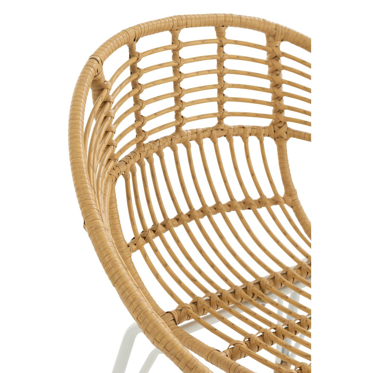 J-Line Jaenne Rattan stoel voor buiten - metaal - naturel