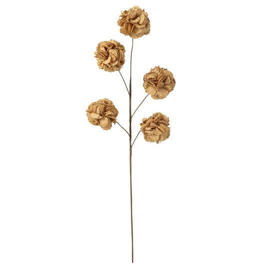 Bloem Tak Eva met 5 pompoms maïsgeel
