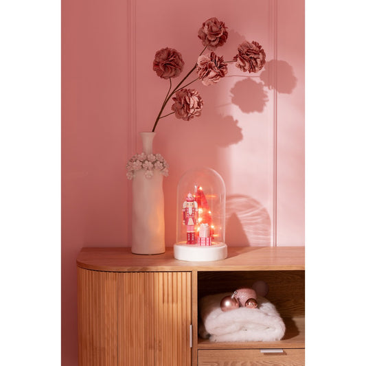 Bloem Tak Eva met 5 pompoms nude roze