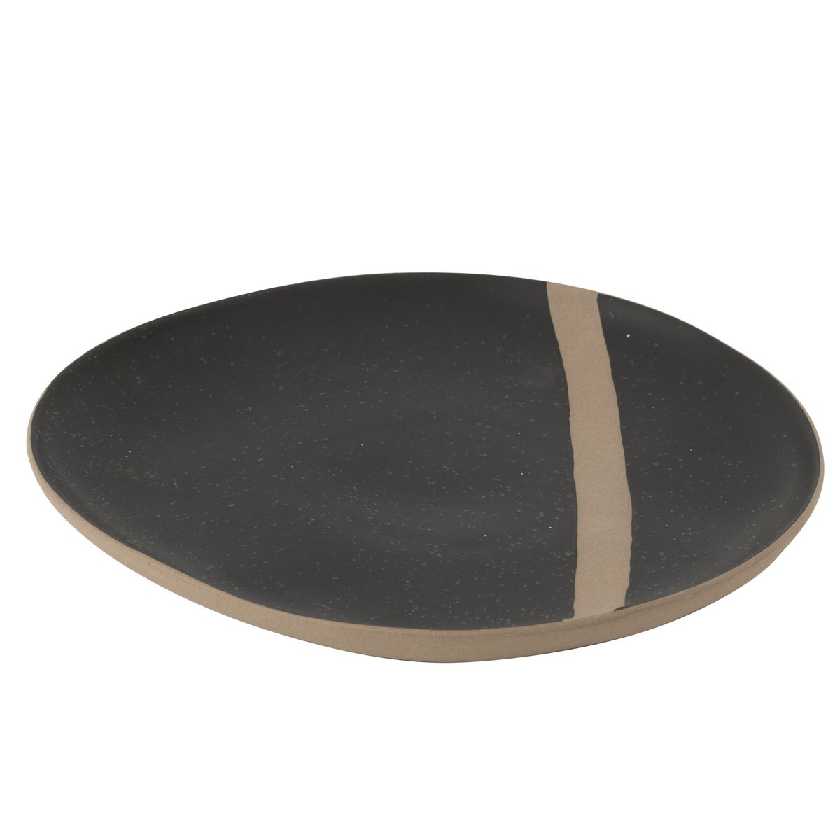 Bord  Keramiek zwart/taupe large