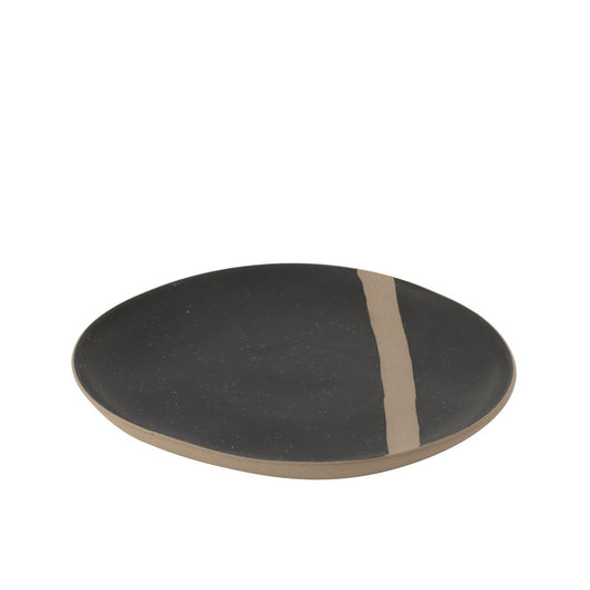 Bord  Keramiek zwart/taupe small