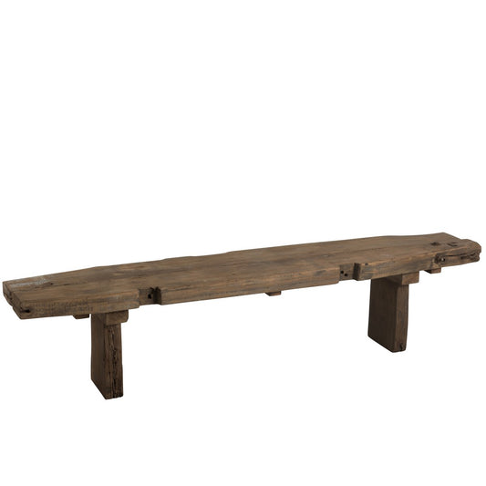 J-Line Brut bank - gerecycleerd hout - bruin