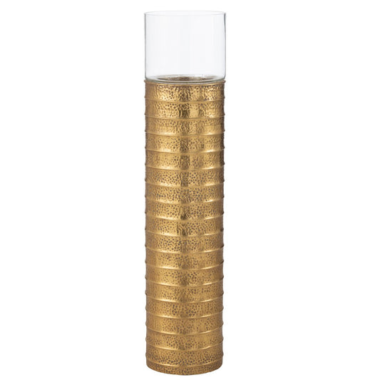 J-Line Kaarshouder Zuil Metaal/Glas Goud Large