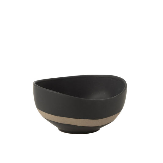 Kom  Keramiek zwart/taupe