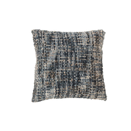 Kussen Tweed blauw/wit
