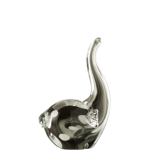 J-Line Olifant Glas Transparant/Zwart Large
