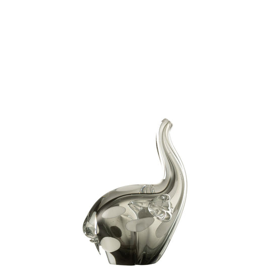 J-Line Olifant Glas Transparant/Zwart Small