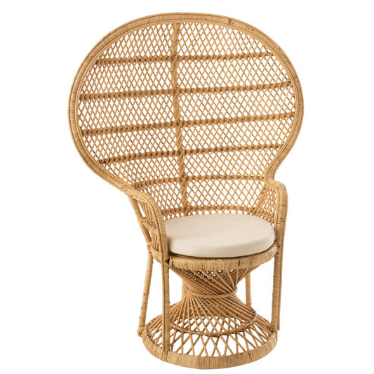 Pauw Rotan stoel met kussen