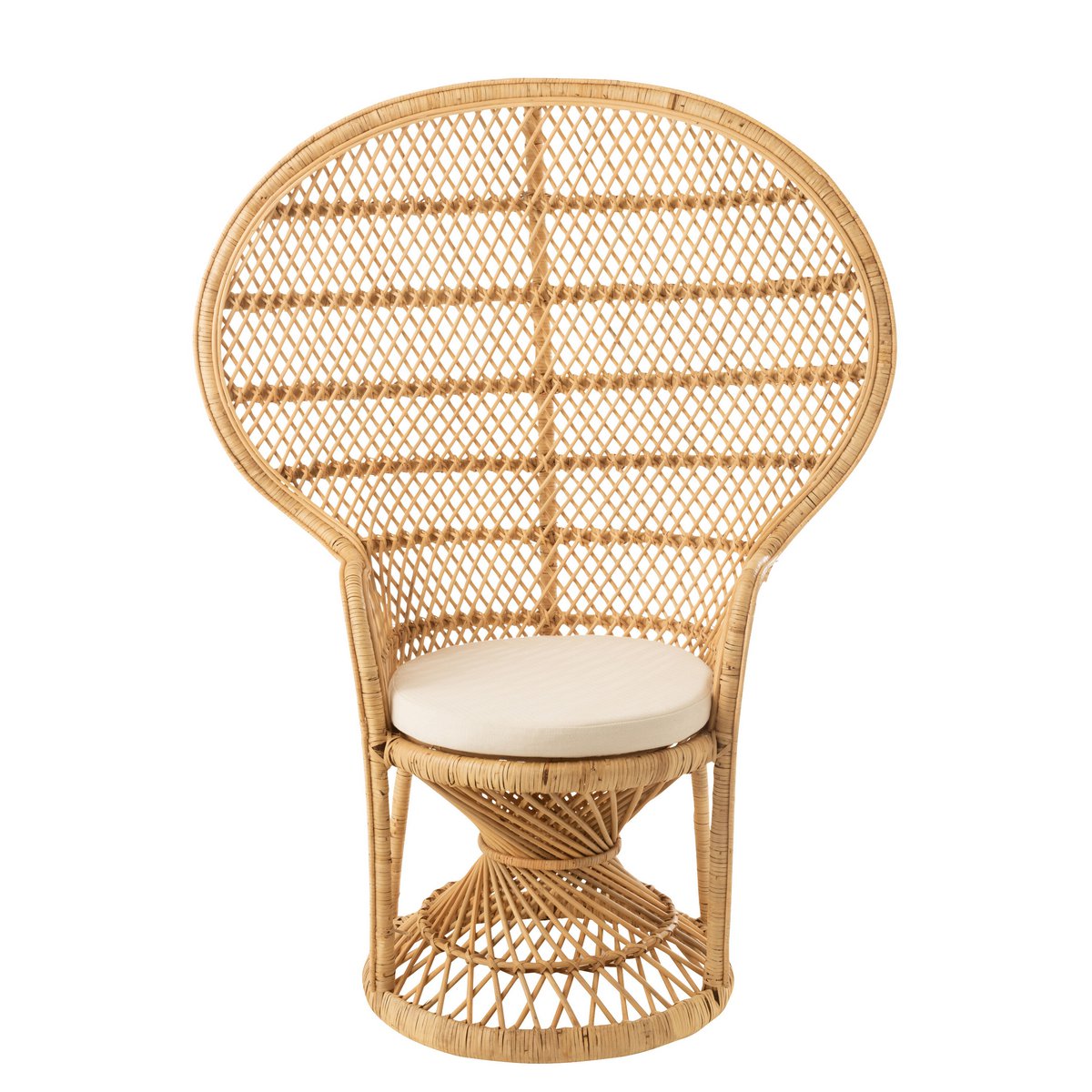 Pauw Rotan stoel met kussen